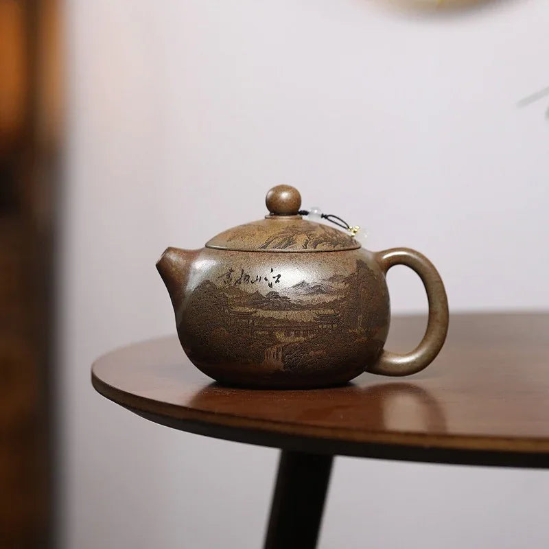 Teko Zisha Yixing [Jiangshan Ru Hua Xishi] (Chenxiang Ni Pembakaran Kayu Api - 550ml)