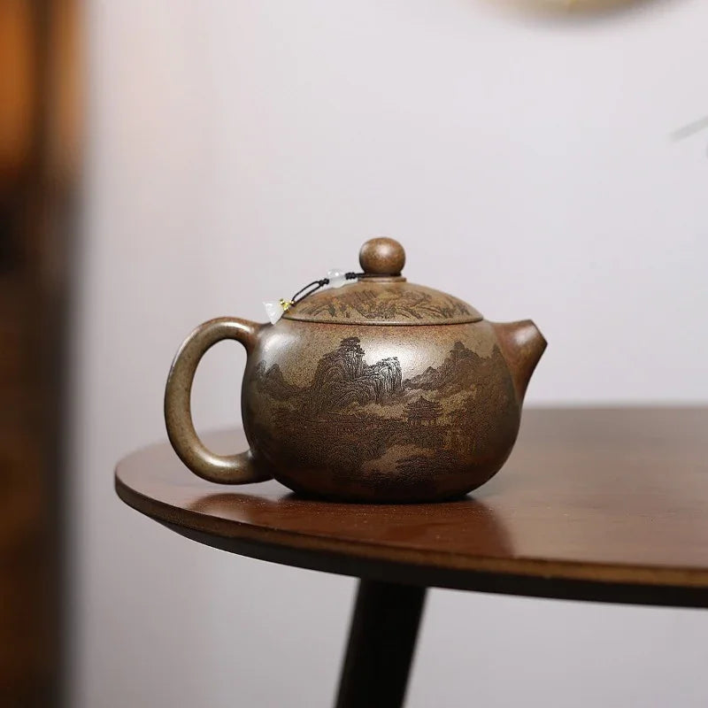 Teko Zisha Yixing [Jiangshan Ru Hua Xishi] (Chenxiang Ni Pembakaran Kayu Api - 550ml)