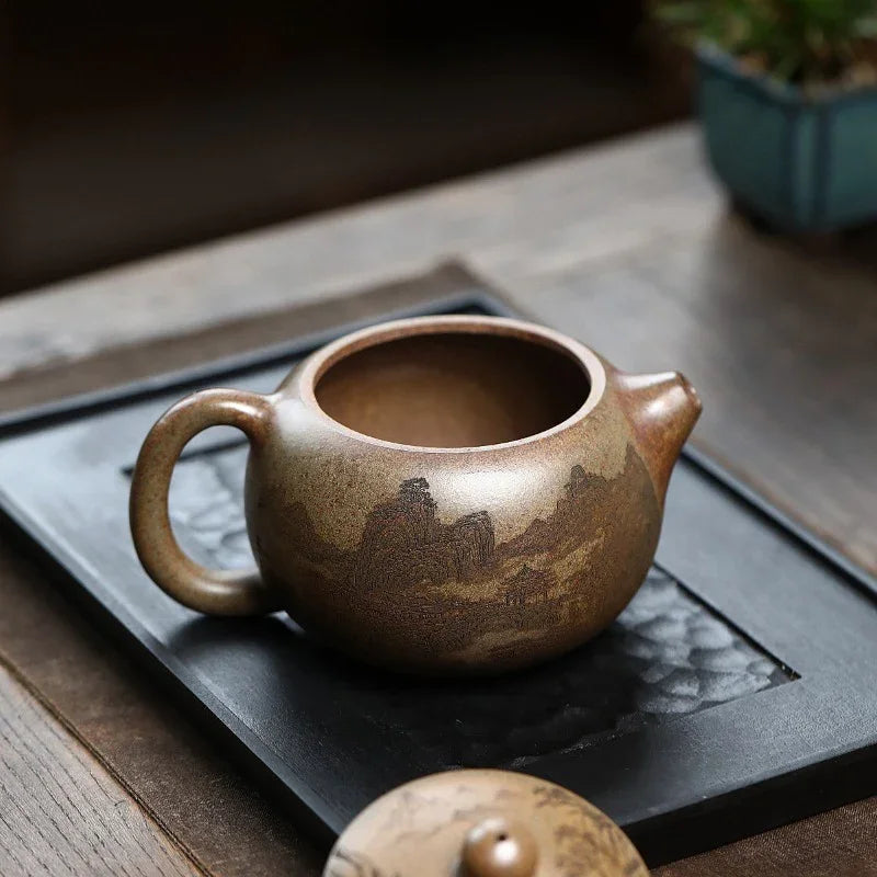 Teko Zisha Yixing [Jiangshan Ru Hua Xishi] (Chenxiang Ni Pembakaran Kayu Api - 550ml)