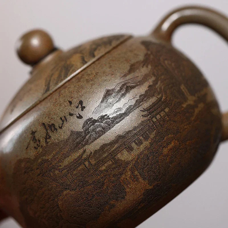 Teko Zisha Yixing [Jiangshan Ru Hua Xishi] (Chenxiang Ni Pembakaran Kayu Api - 550ml)