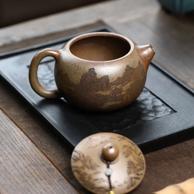 Teko Zisha Yixing [Jiangshan Ru Hua Xishi] (Chenxiang Ni Pembakaran Kayu Api - 550ml)