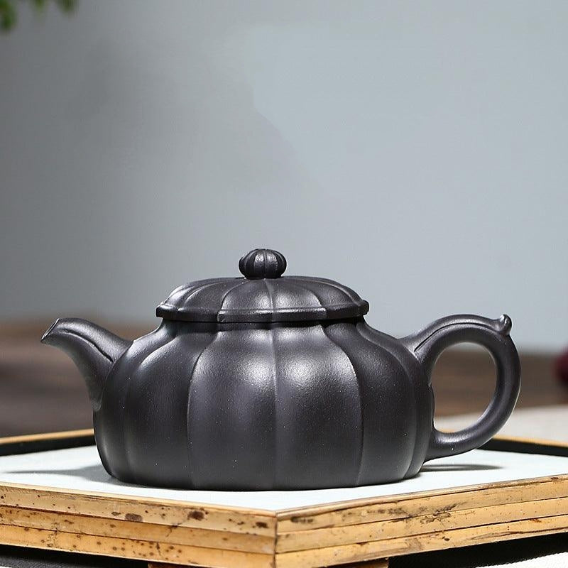 Yixing Zisha Teapot [Jin Nang Bian Zhong] (Hei Ni - 250ml) - YIQIN TEA HOUSE | yiqinteahouse.com | 200-300ml, new arrival, teapot, teaware, zisha teapot