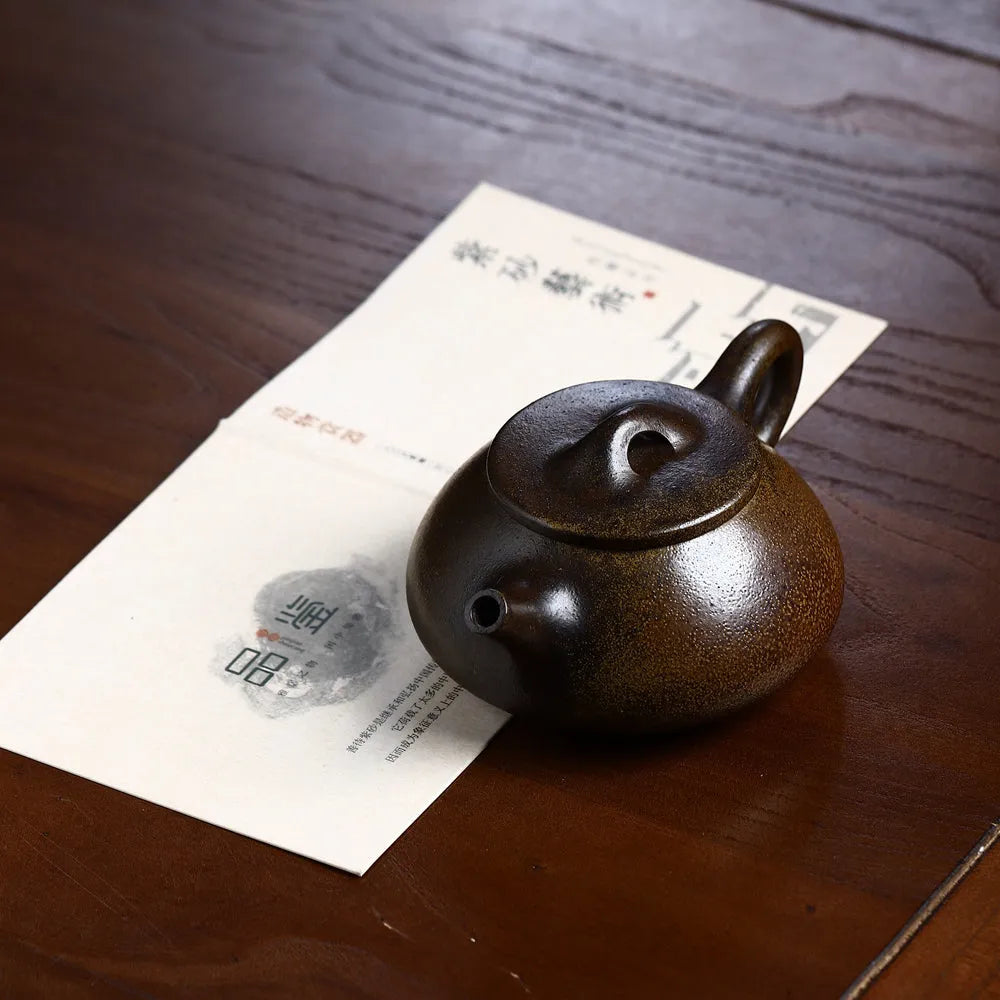 Yixing Zisha Teapot [Jingzhou Shi Piao] (Zhima Duan Ni - 250ml) - YIQIN TEA HOUSE | yiqinteahouse.com | 200-300ml, new arrival, teapot, teaware, zisha teapot