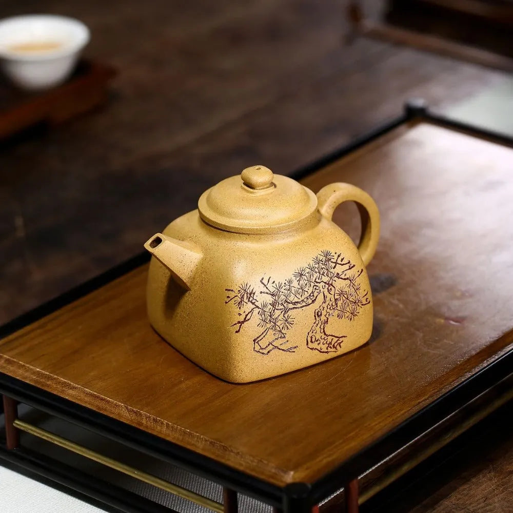 Yixing Zisha Teapot [Jinsong Tanran] (Huang Duan Ni - 260ml) - YIQIN TEA HOUSE | yiqinteahouse.com | 200-300ml, new arrival, teapot, teaware, zisha teapot