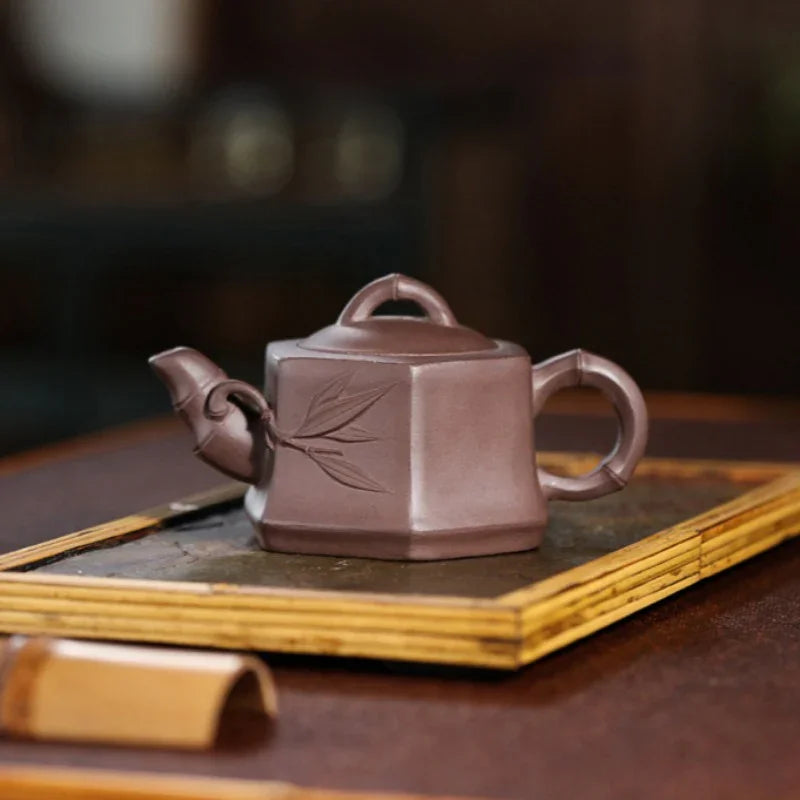 Yixing Zisha Teapot [Liufang Bamboo] (Zi Ni - 170ml) - YIQIN TEA HOUSE | yiqinteahouse.com | <200ml, teapot, teaware, zisha teapot