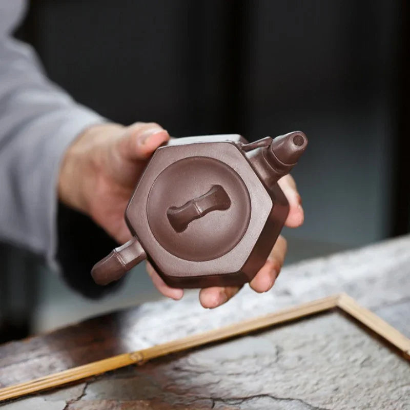 Yixing Zisha Teapot [Liufang Bamboo] (Zi Ni - 170ml) - YIQIN TEA HOUSE | yiqinteahouse.com | <200ml, teapot, teaware, zisha teapot