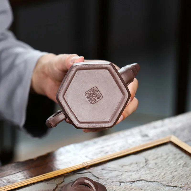 Yixing Zisha Teapot [Liufang Bamboo] (Zi Ni - 170ml) - YIQIN TEA HOUSE | yiqinteahouse.com | <200ml, teapot, teaware, zisha teapot