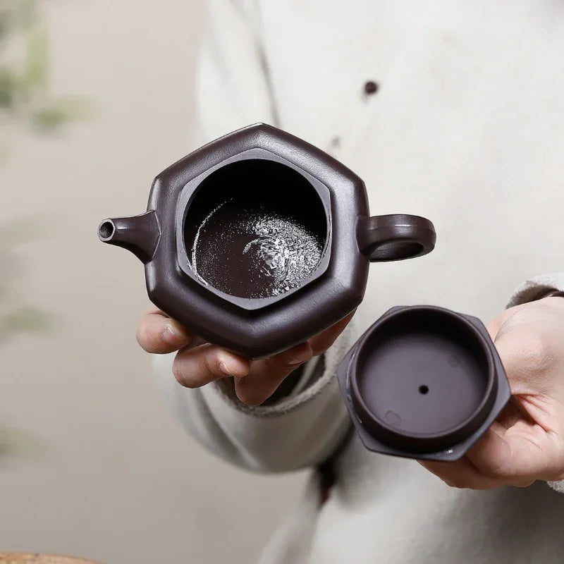 Yixing Zisha Teapot [Liufang Fanggu] (Zi Ni - 200ml) - YIQIN TEA HOUSE | yiqinteahouse.com | 200-300ml, teapot, teaware, zisha teapot