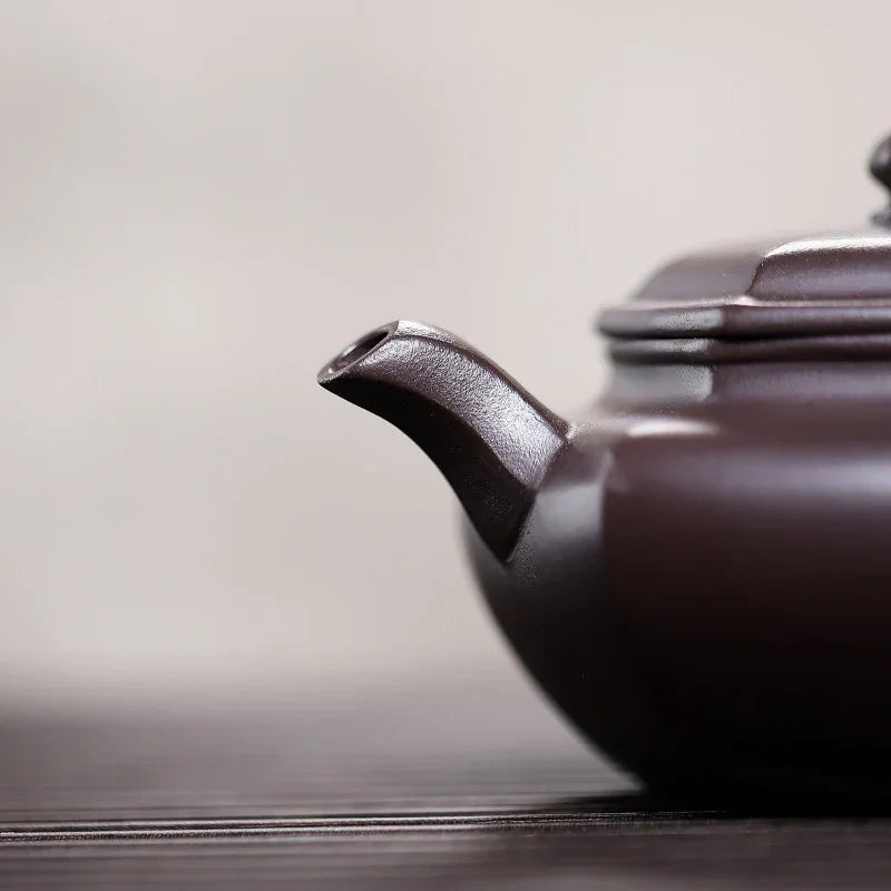 Yixing Zisha Teapot [Liufang Fanggu] (Zi Ni - 200ml) - YIQIN TEA HOUSE | yiqinteahouse.com | 200-300ml, teapot, teaware, zisha teapot