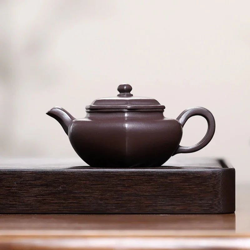 Yixing Zisha Teapot [Liufang Fanggu] (Zi Ni - 200ml) - YIQIN TEA HOUSE | yiqinteahouse.com | 200-300ml, teapot, teaware, zisha teapot