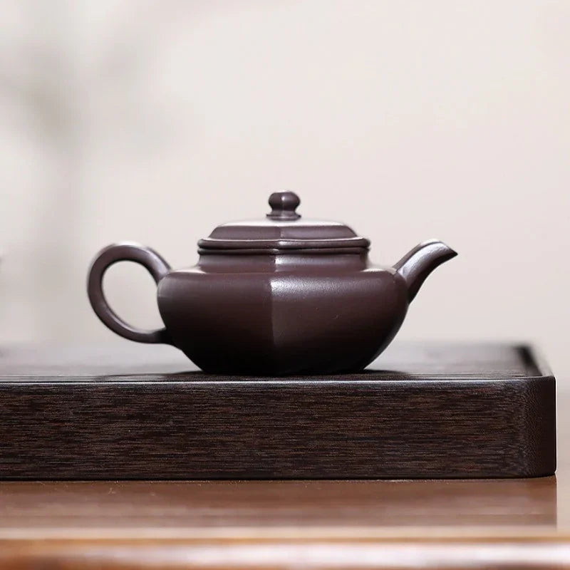 Yixing Zisha Teapot [Liufang Fanggu] (Zi Ni - 200ml) - YIQIN TEA HOUSE | yiqinteahouse.com | 200-300ml, teapot, teaware, zisha teapot