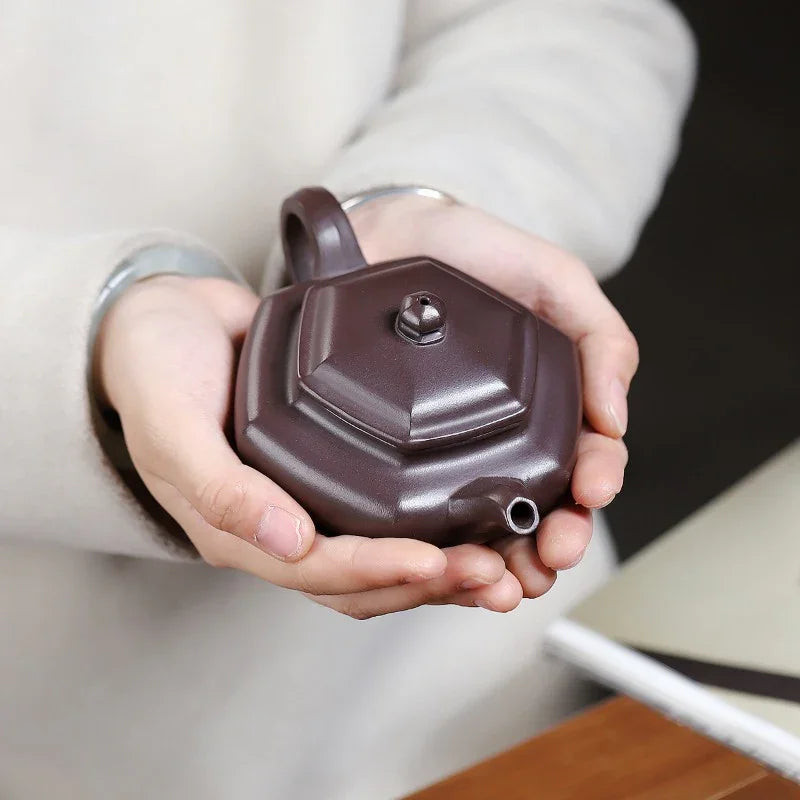 Yixing Zisha Teapot [Liufang Fanggu] (Zi Ni - 200ml) - YIQIN TEA HOUSE | yiqinteahouse.com | 200-300ml, teapot, teaware, zisha teapot