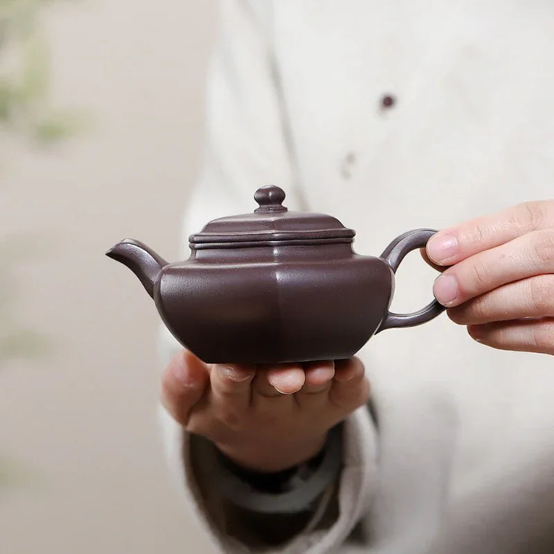 Yixing Zisha Teapot [Liufang Fanggu] (Zi Ni - 200ml) - YIQIN TEA HOUSE | yiqinteahouse.com | 200-300ml, teapot, teaware, zisha teapot