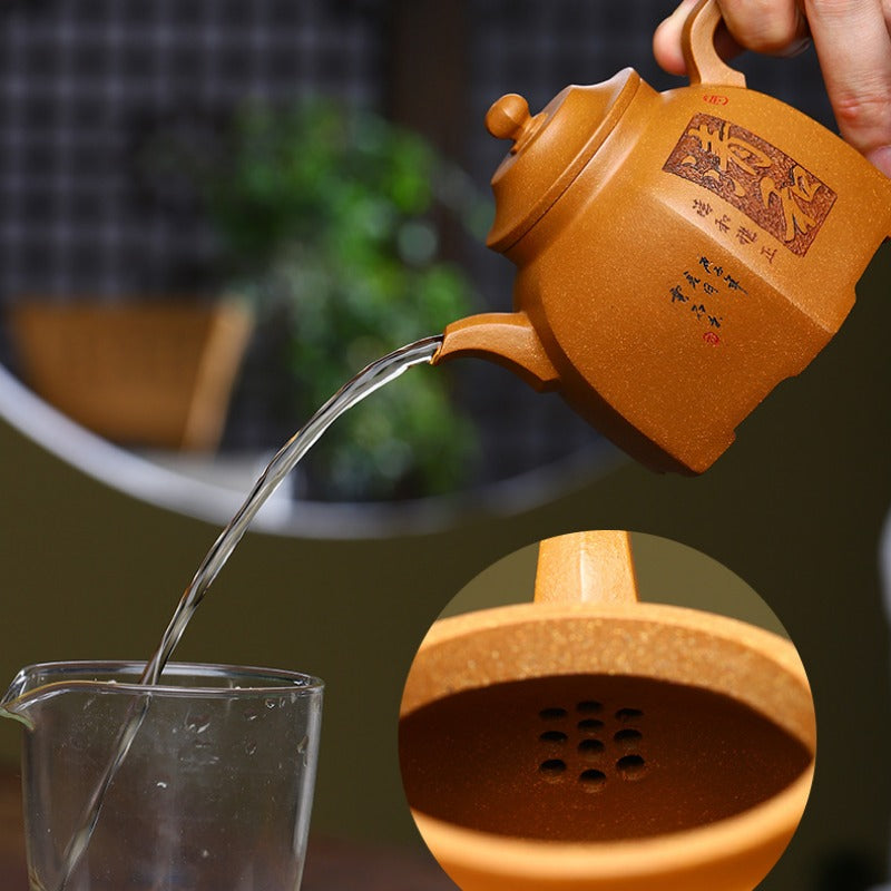 Yixing Zisha Teapot [Liufang Gu Ting] (Jiang Po Ni - 280ml) - YIQIN TEA HOUSE | yiqinteahouse.com | 200-300ml, new arrival, teapot, teaware, zisha teapot