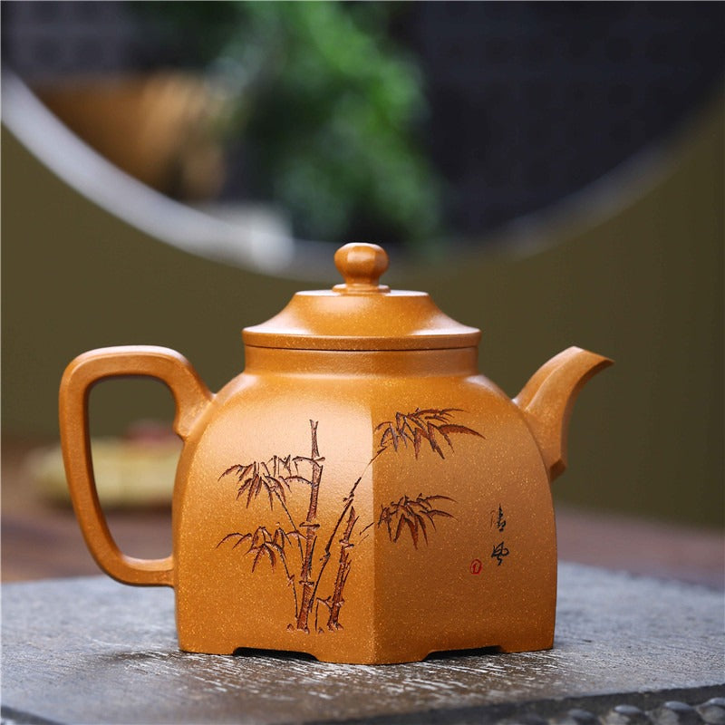 Yixing Zisha Teapot [Liufang Gu Ting] (Jiang Po Ni - 280ml) - YIQIN TEA HOUSE | yiqinteahouse.com | 200-300ml, new arrival, teapot, teaware, zisha teapot