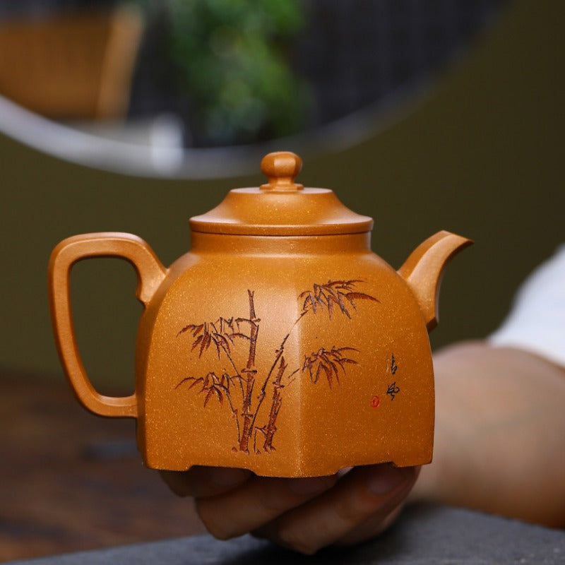 Yixing Zisha Teapot [Liufang Gu Ting] (Jiang Po Ni - 280ml) - YIQIN TEA HOUSE | yiqinteahouse.com | 200-300ml, new arrival, teapot, teaware, zisha teapot