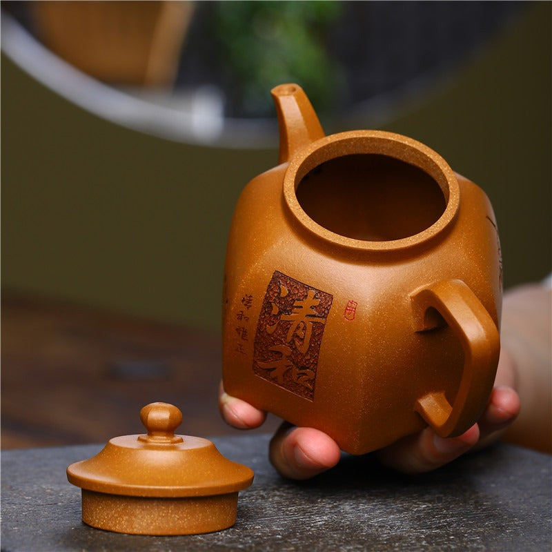 Yixing Zisha Teapot [Liufang Gu Ting] (Jiang Po Ni - 280ml) - YIQIN TEA HOUSE | yiqinteahouse.com | 200-300ml, new arrival, teapot, teaware, zisha teapot