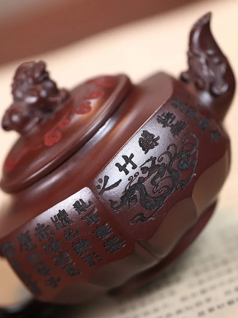 Yixing Zisha Teapot [Liufang Xiangrui] (Long Xue Sha - 240ml) - YIQIN TEA HOUSE | yiqinteahouse.com | 200-300ml, teapot, teaware, zisha teapot