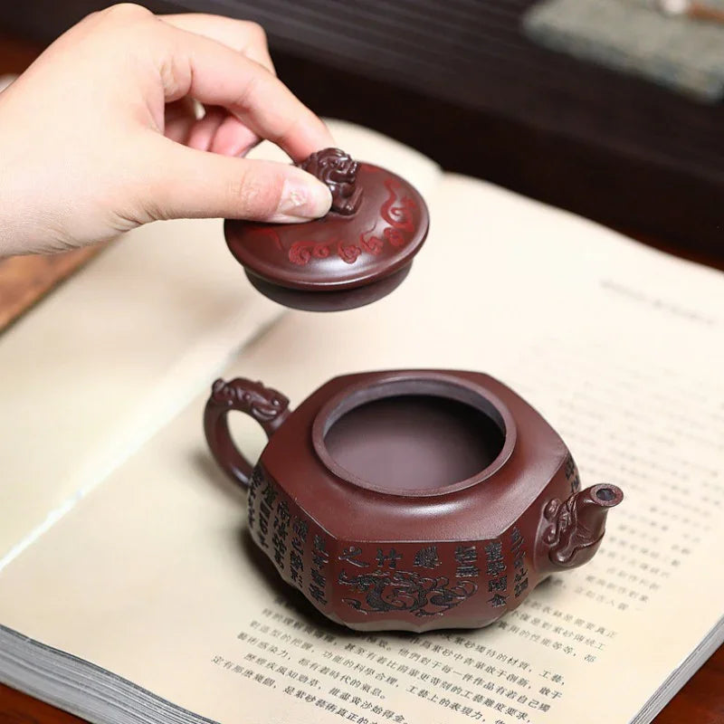 Yixing Zisha Teapot [Liufang Xiangrui] (Long Xue Sha - 240ml) - YIQIN TEA HOUSE | yiqinteahouse.com | 200-300ml, teapot, teaware, zisha teapot