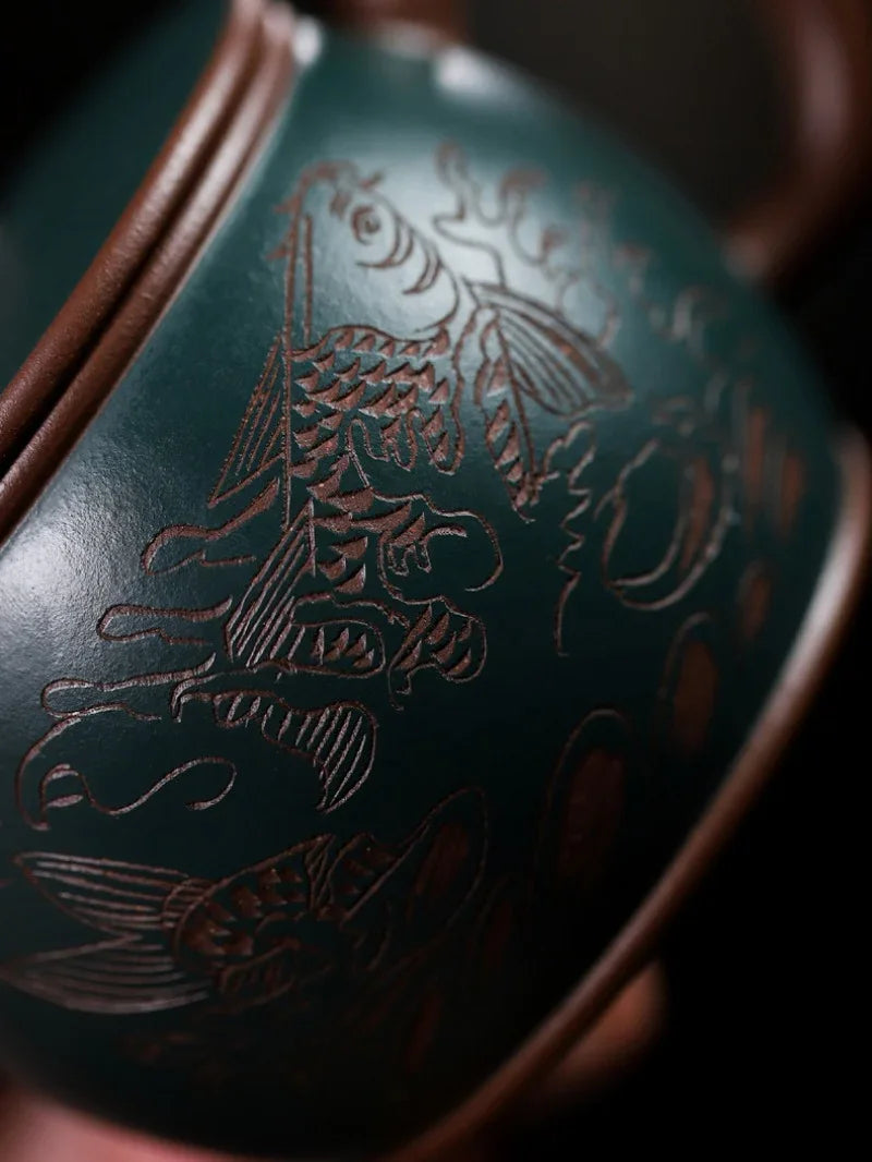 Yixing Zisha Teapot [Long Wa] (Zi Ni/Lu Ni - 280ml) - YIQIN TEA HOUSE | yiqinteahouse.com | 200-300ml, teapot, teaware, zisha teapot