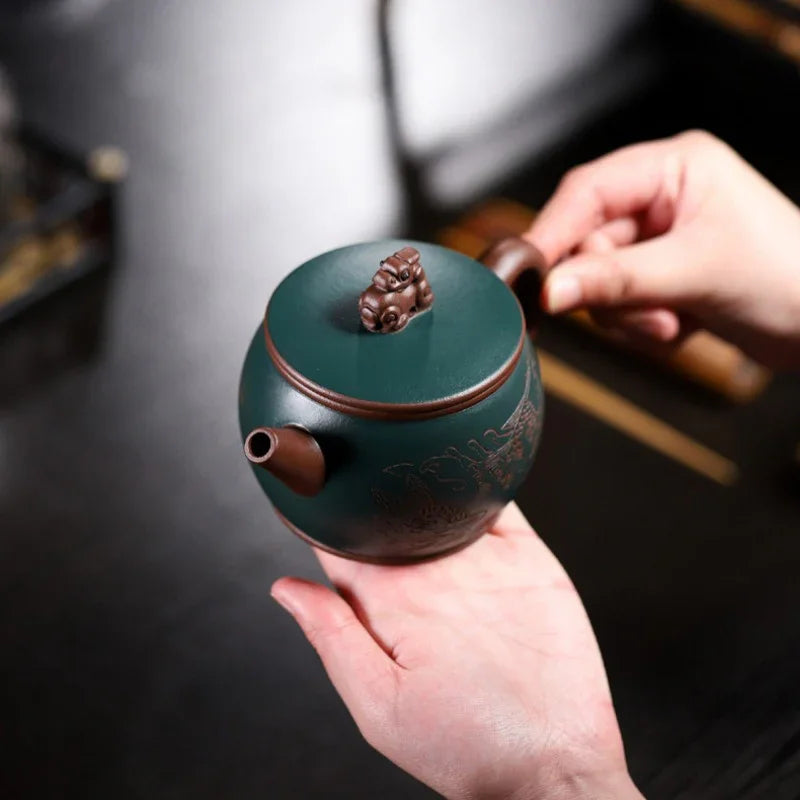 Yixing Zisha Teapot [Long Wa] (Zi Ni/Lu Ni - 280ml) - YIQIN TEA HOUSE | yiqinteahouse.com | 200-300ml, teapot, teaware, zisha teapot