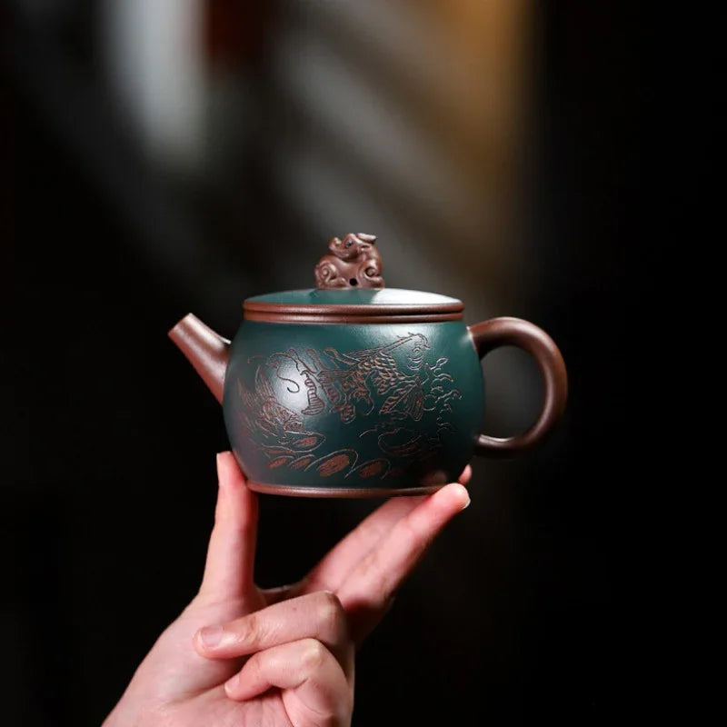 Yixing Zisha Teapot [Long Wa] (Zi Ni/Lu Ni - 280ml) - YIQIN TEA HOUSE | yiqinteahouse.com | 200-300ml, teapot, teaware, zisha teapot