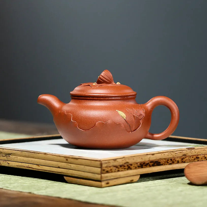 Yixing Zisha Teapot [Lotus Antique] (Jiang Po Ni - 200ml) - YIQIN TEA HOUSE | yiqinteahouse.com | 200-300ml, new arrival, teapot, teaware, zisha teapot