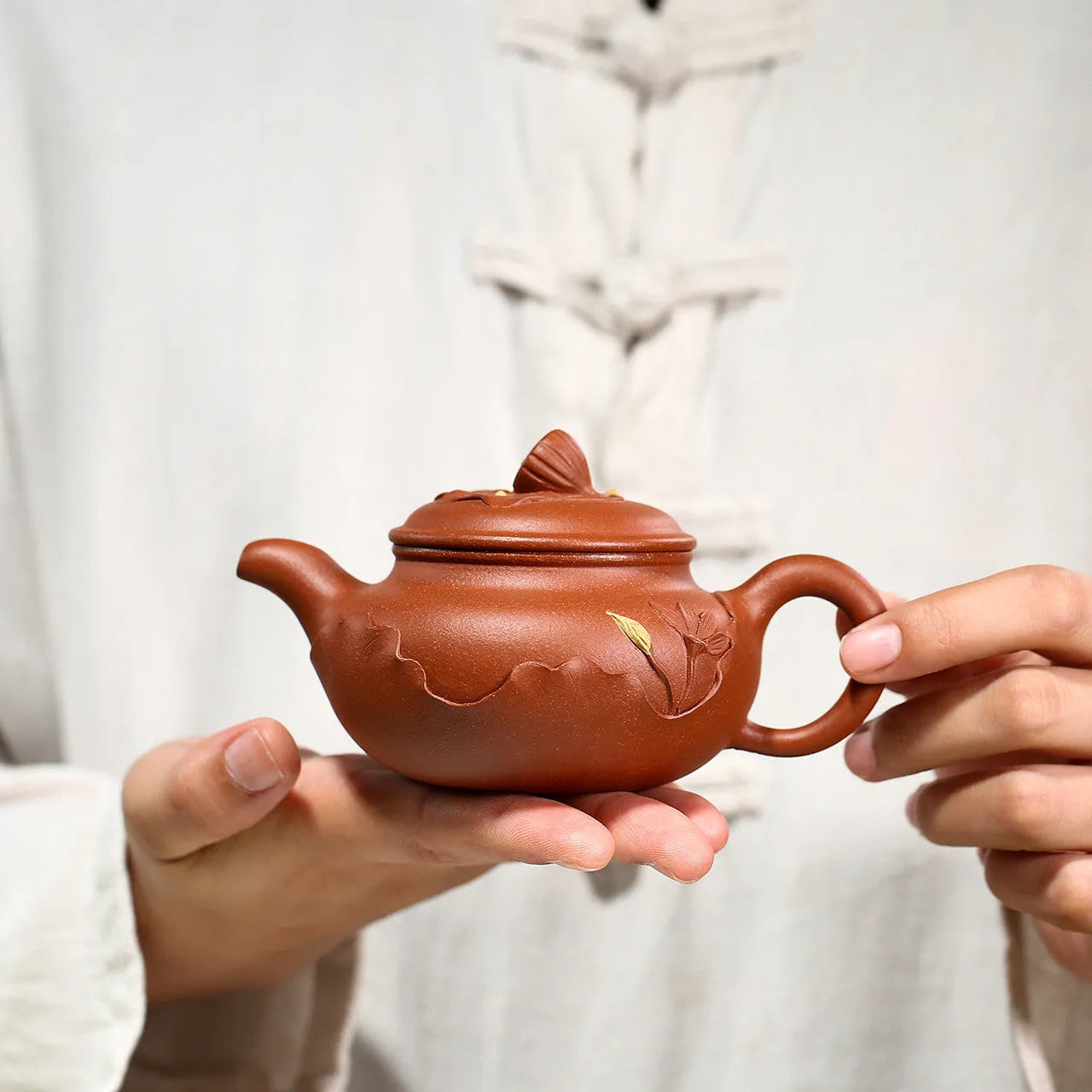 Yixing Zisha Teapot [Lotus Antique] (Jiang Po Ni - 200ml) - YIQIN TEA HOUSE | yiqinteahouse.com | 200-300ml, new arrival, teapot, teaware, zisha teapot