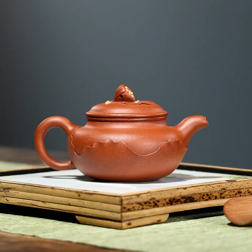 Yixing Zisha Teapot [Lotus Antique] (Jiang Po Ni - 200ml) - YIQIN TEA HOUSE | yiqinteahouse.com | 200-300ml, new arrival, teapot, teaware, zisha teapot