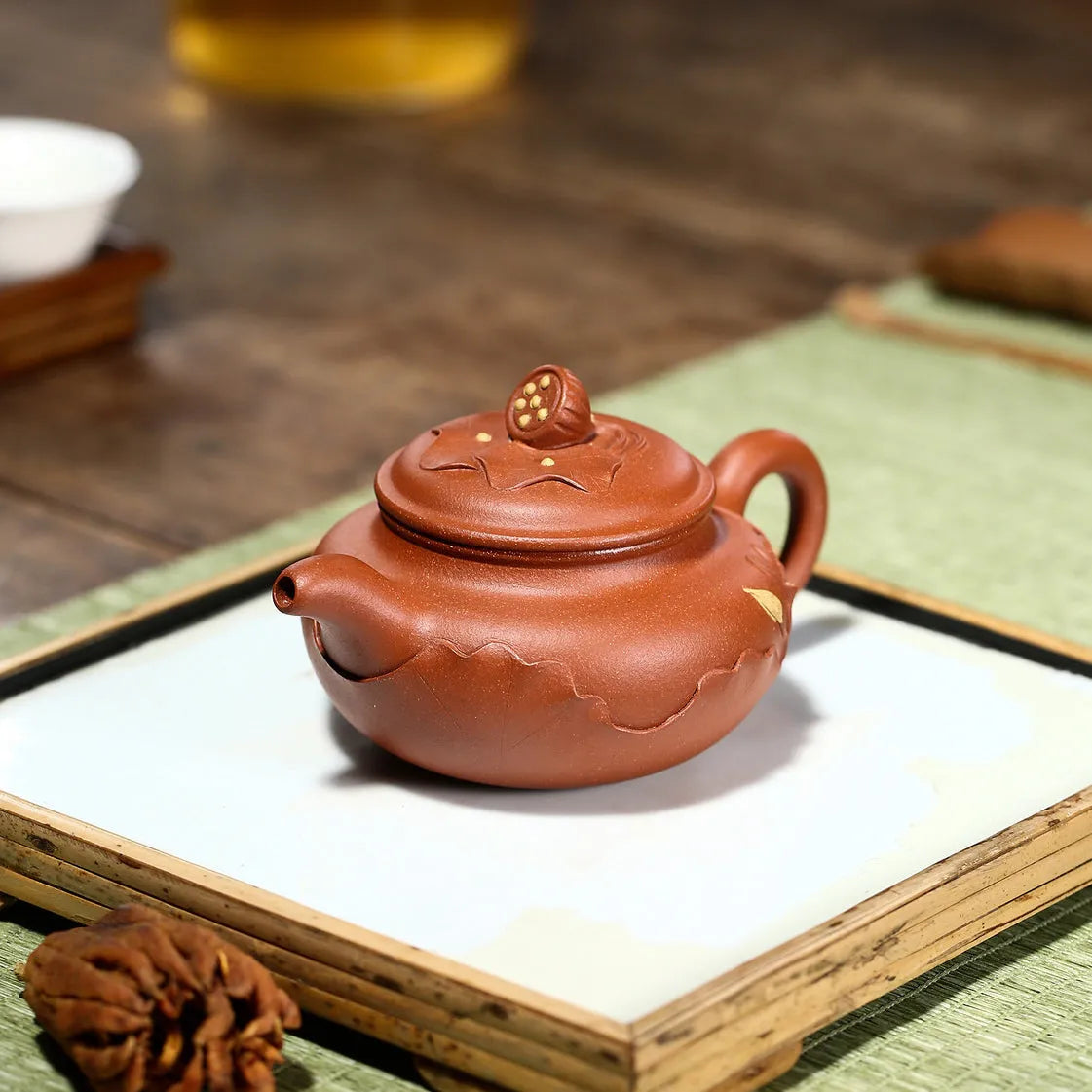 Yixing Zisha Teapot [Lotus Antique] (Jiang Po Ni - 200ml) - YIQIN TEA HOUSE | yiqinteahouse.com | 200-300ml, new arrival, teapot, teaware, zisha teapot