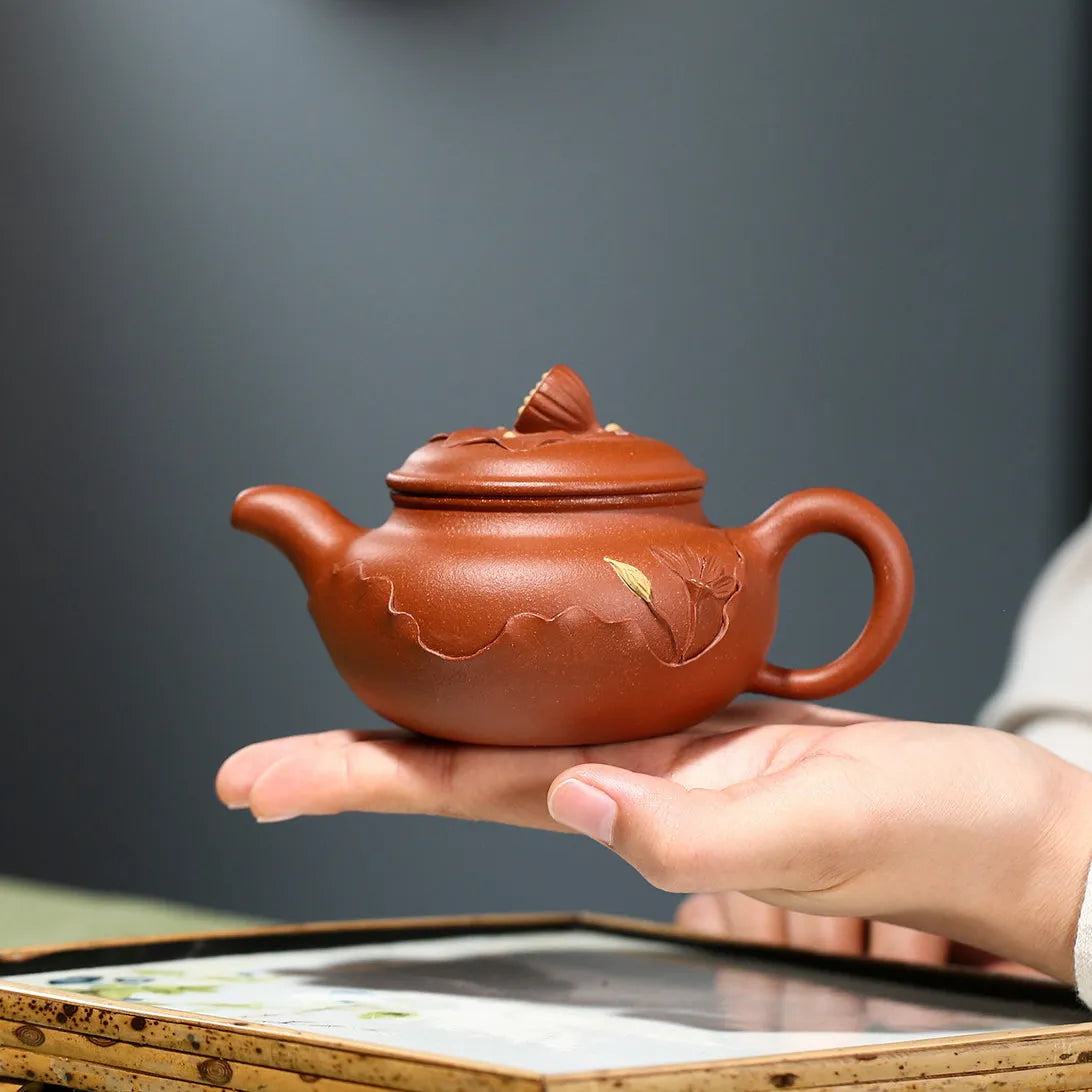 Yixing Zisha Teapot [Lotus Antique] (Jiang Po Ni - 200ml) - YIQIN TEA HOUSE | yiqinteahouse.com | 200-300ml, new arrival, teapot, teaware, zisha teapot