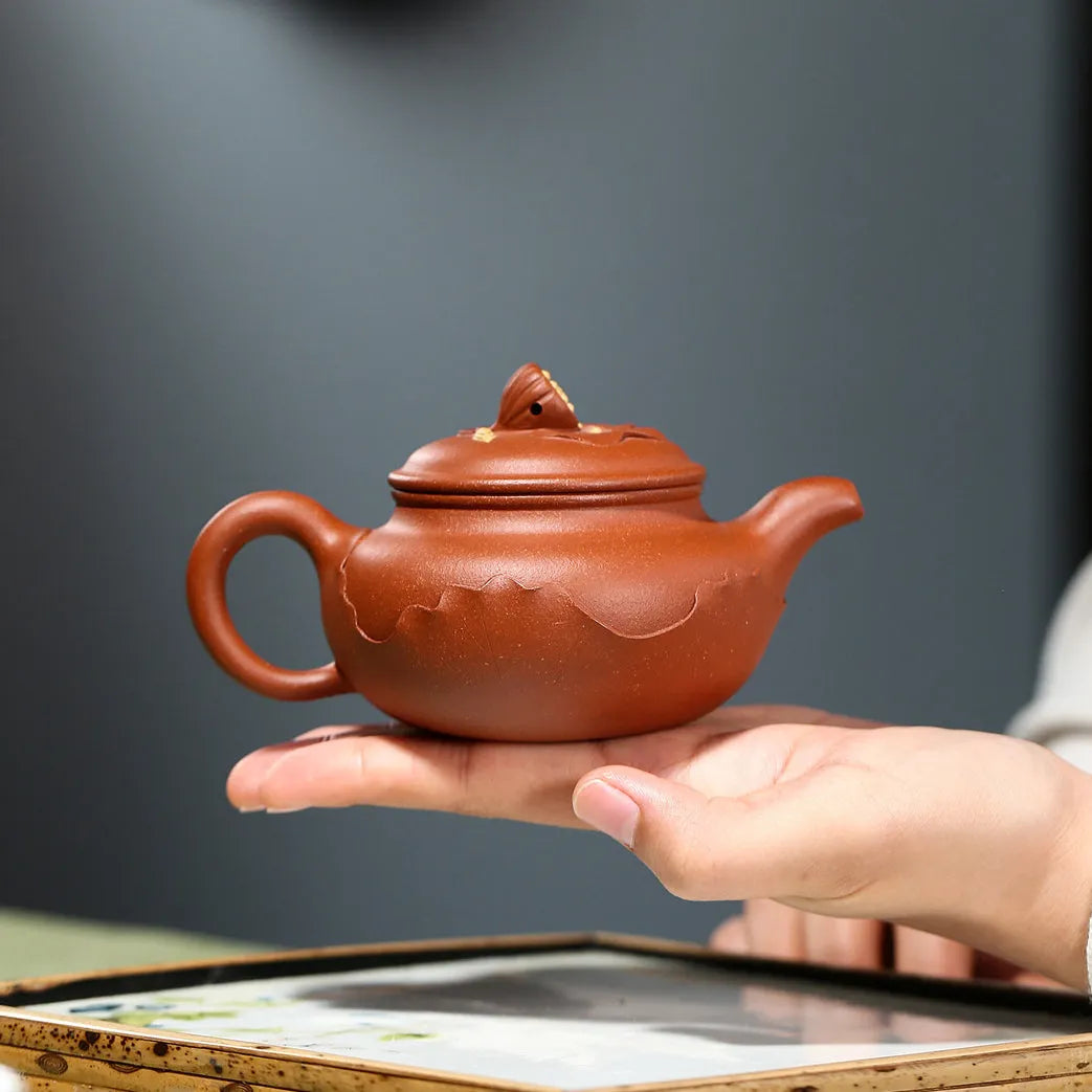 Yixing Zisha Teapot [Lotus Antique] (Jiang Po Ni - 200ml) - YIQIN TEA HOUSE | yiqinteahouse.com | 200-300ml, new arrival, teapot, teaware, zisha teapot