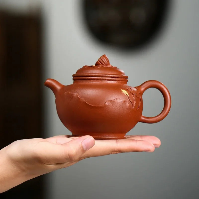 Yixing Zisha Teapot [Lotus Duo Zhi] (Hong Jiang Po Ni - 250ml)