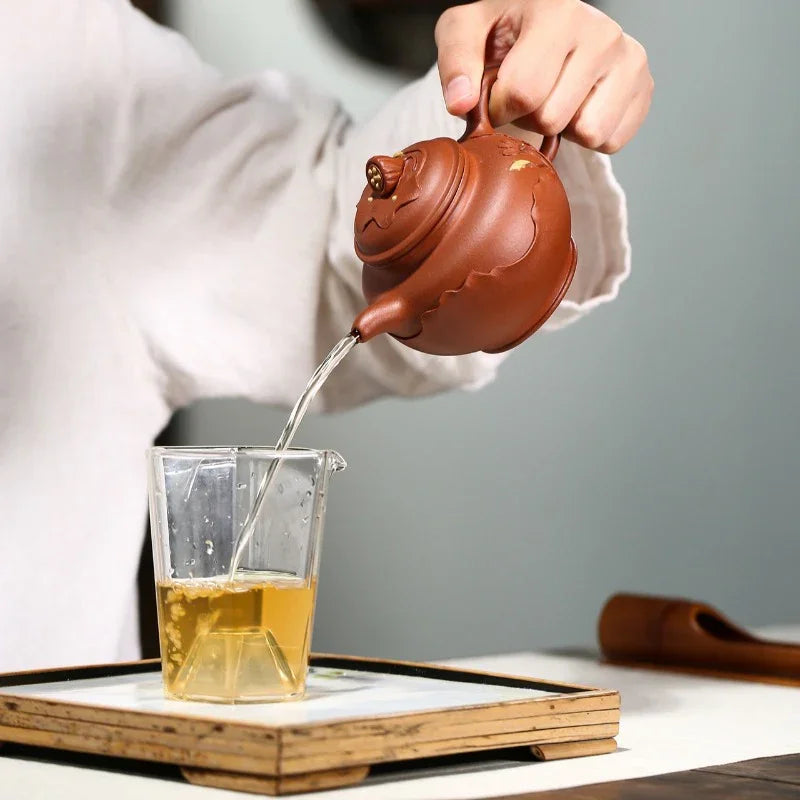Yixing Zisha Teapot [Lotus Duo Zhi] (Hong Jiang Po Ni - 250ml)