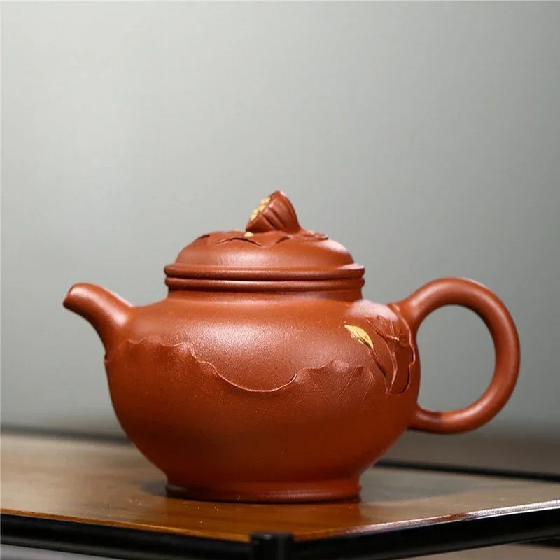 Yixing Zisha Teapot [Lotus Duo Zhi] (Hong Jiang Po Ni - 250ml)