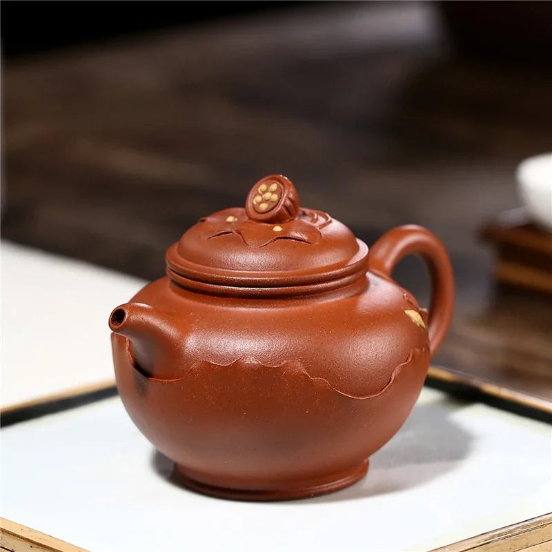 Yixing Zisha Teapot [Lotus Duo Zhi] (Hong Jiang Po Ni - 250ml)