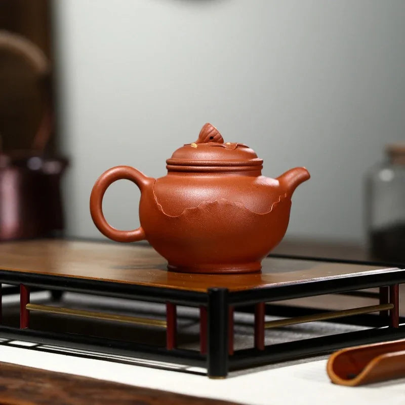 Yixing Zisha Teapot [Lotus Duo Zhi] (Hong Jiang Po Ni - 250ml)