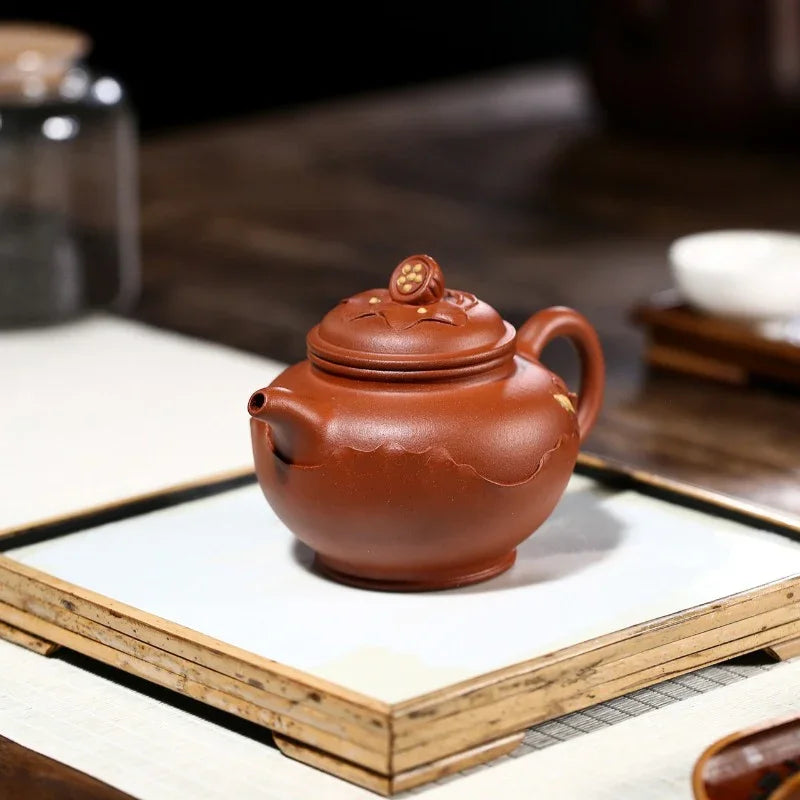 Yixing Zisha Teapot [Lotus Duo Zhi] (Hong Jiang Po Ni - 250ml)