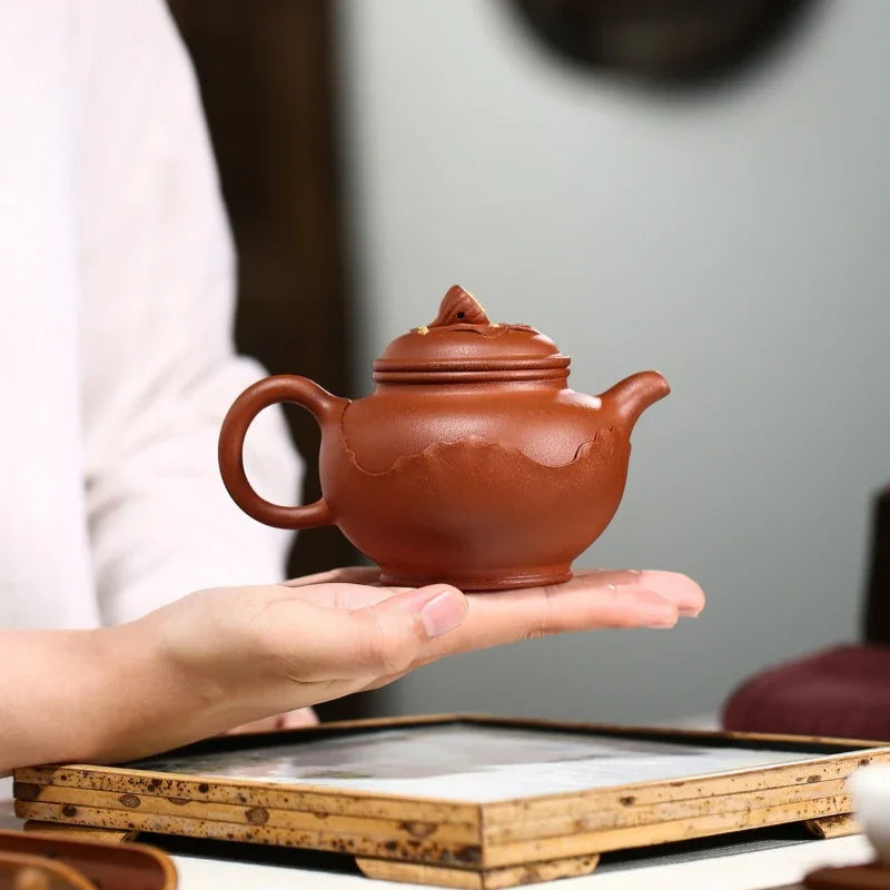 Yixing Zisha Teapot [Lotus Duo Zhi] (Hong Jiang Po Ni - 250ml)