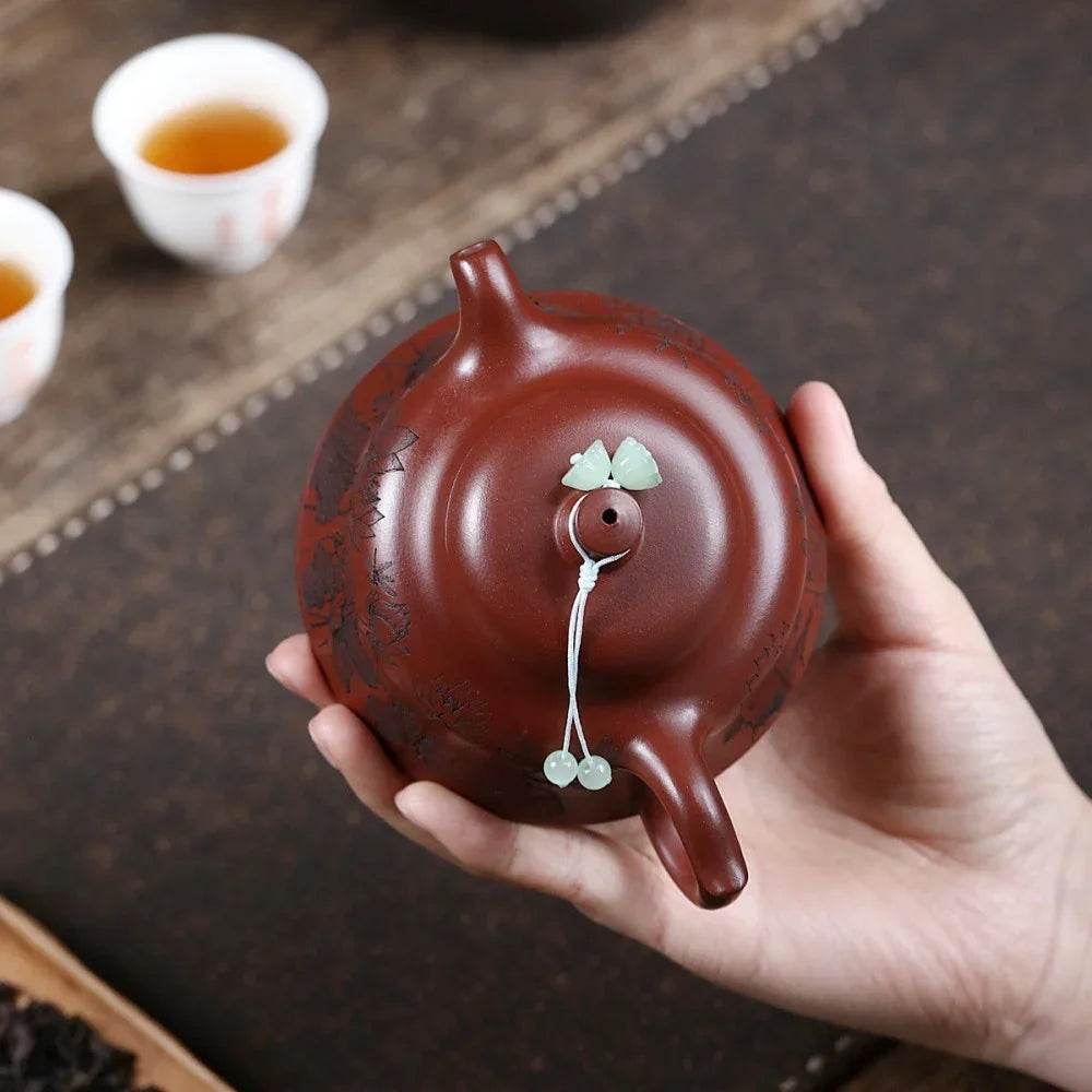 Yixing Zisha Teapot [Lotus Hat] (Long Xue Sha - 170ml)