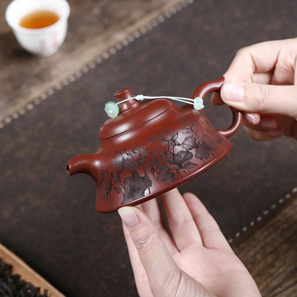 Yixing Zisha Teapot [Lotus Hat] (Long Xue Sha - 170ml)