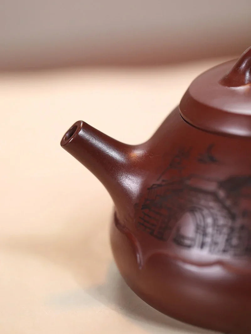 Yixing Zisha Teapot [Lotus Piao] (Long Xue Sha - 320ml) - YIQIN TEA HOUSE | yiqinteahouse.com | >300ml, teapot, teaware, zisha teapot