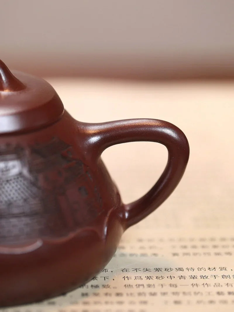 Yixing Zisha Teapot [Lotus Piao] (Long Xue Sha - 320ml) - YIQIN TEA HOUSE | yiqinteahouse.com | >300ml, teapot, teaware, zisha teapot