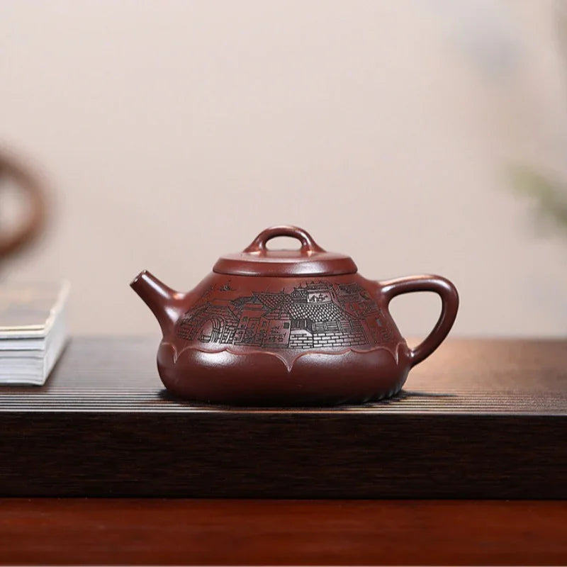 Yixing Zisha Teapot [Lotus Piao] (Long Xue Sha - 320ml) - YIQIN TEA HOUSE | yiqinteahouse.com | >300ml, teapot, teaware, zisha teapot