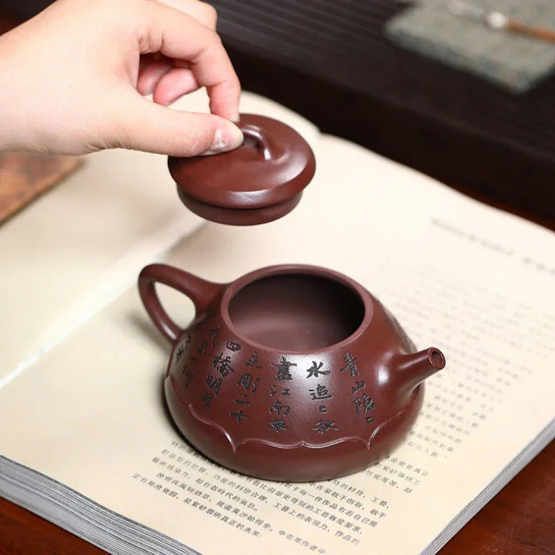 Yixing Zisha Teapot [Lotus Piao] (Long Xue Sha - 320ml) - YIQIN TEA HOUSE | yiqinteahouse.com | >300ml, teapot, teaware, zisha teapot