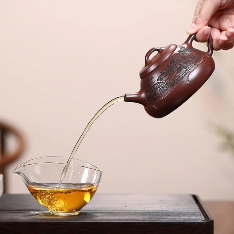 Yixing Zisha Teapot [Lotus Piao] (Long Xue Sha - 320ml) - YIQIN TEA HOUSE | yiqinteahouse.com | >300ml, teapot, teaware, zisha teapot