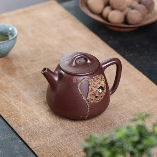 Yixing Zisha Teapot [Lotus Pod Gao Shi Piao] (Zi Zhu Ni - 320ml)