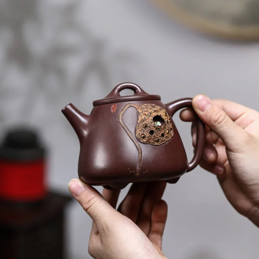 Yixing Zisha Teapot [Lotus Pod Gao Shi Piao] (Zi Zhu Ni - 320ml)