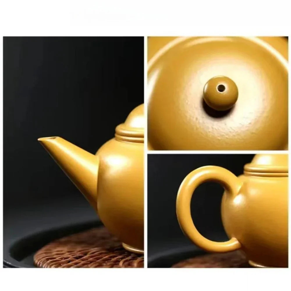 Théière Yixing Zisha [Pot Mini Shui Ping] (Huangjin Zhu Ni - 120ml)