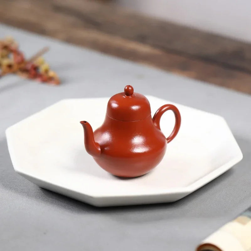 Yixing Zisha Teapot [Si Ting] (Wrinkled Skin Zhu Ni - 120ml) - YIQIN TEA HOUSE | yiqinteahouse.com | <200ml, teapot, teaware, zisha teapot